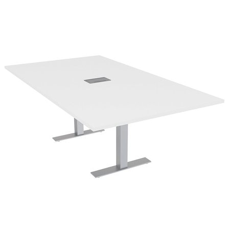 SKUTCHI DESIGNS 7 Foot Rectangular Conference Table With Power And Data, 8 Person Table, White HAR-REC-48x84-T-ELEC-XD09